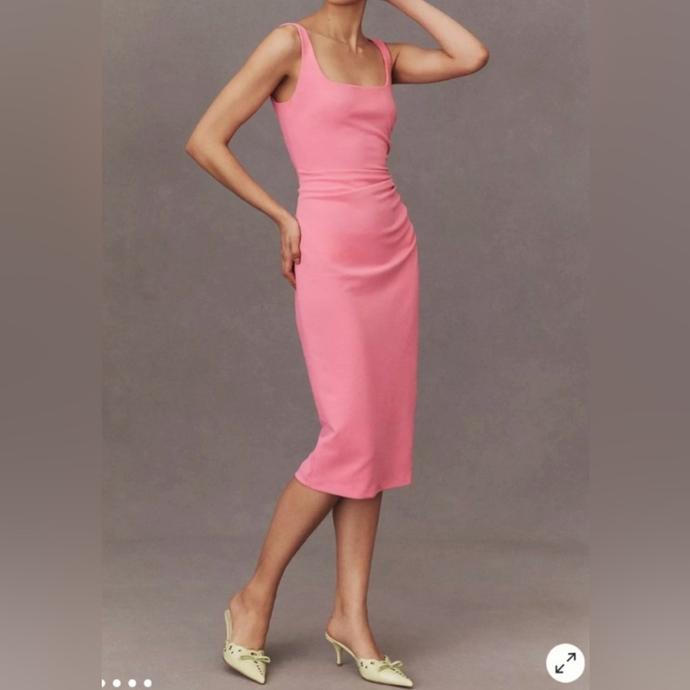 BHLDN Pink Midi Dress